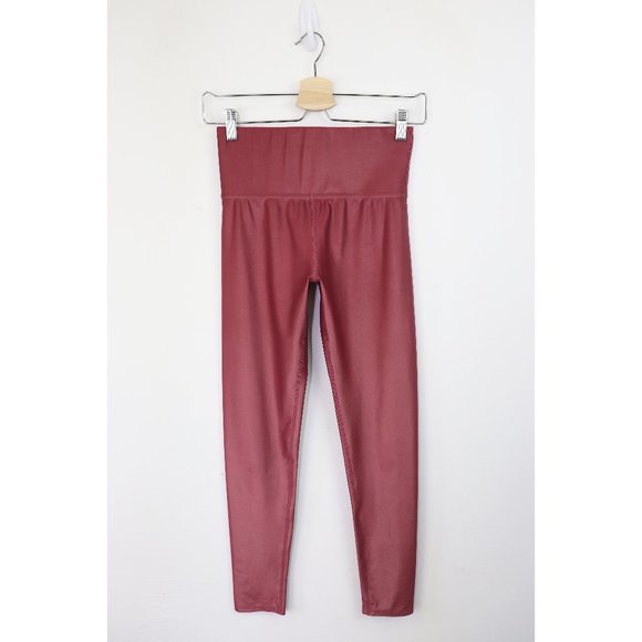 Carbon38 High Rise 7/8 Legging Liquid Metallic Takara Shine Glossy Rose Pink S - Picture 2 of 7